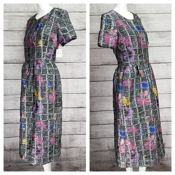 NEW Malene Oddershede Bach S Quest Jacquard Midi Floral Dress Pockets NWT $1250 - Picture 3 of 15